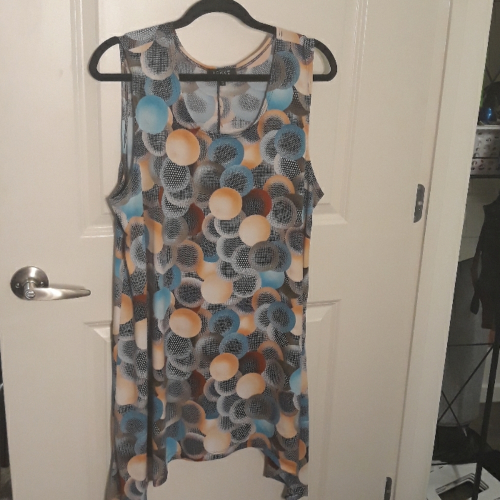 Lbisse circle patterned tank top dress